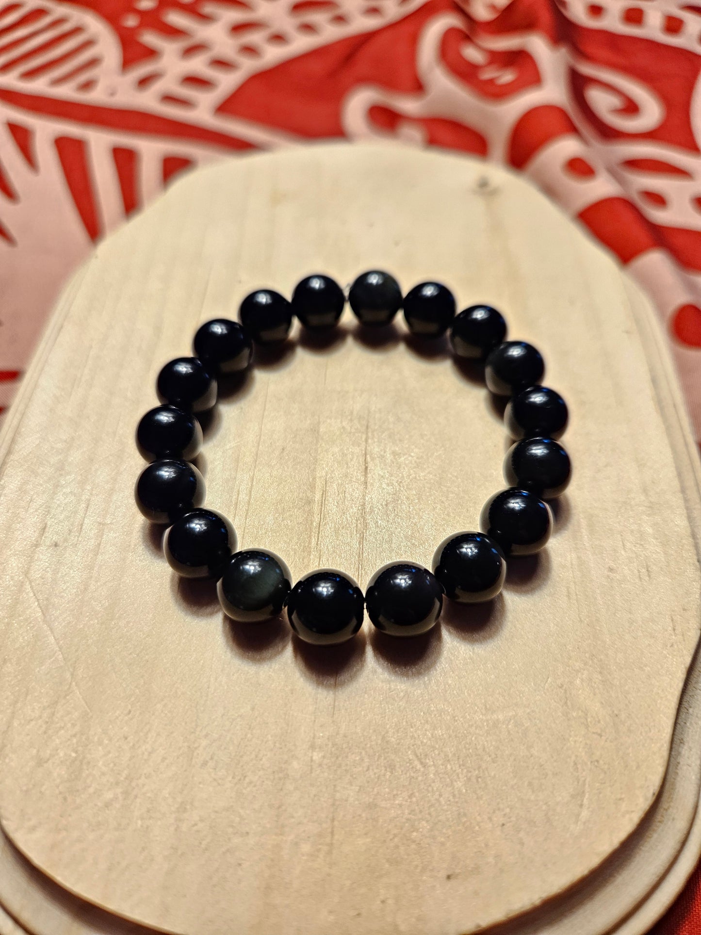 Black Obsidian Crystal Beaded Bracelet