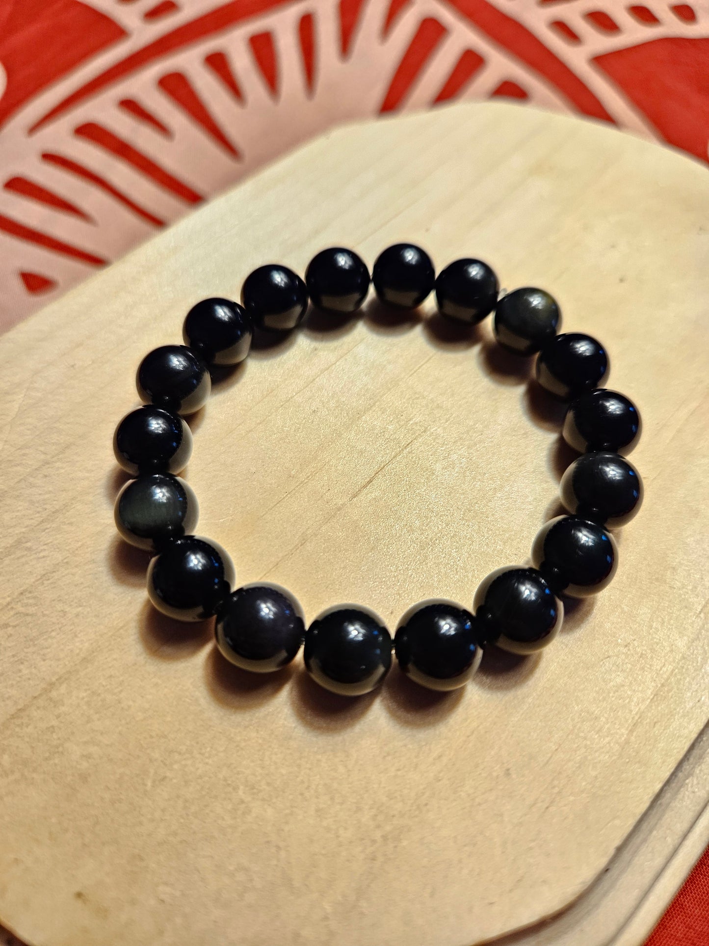 Black Obsidian Crystal Beaded Bracelet