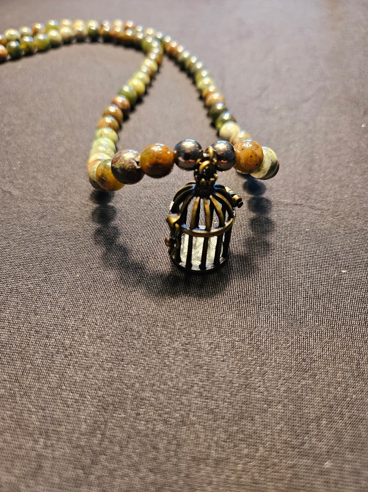 Green Opal Crystal Beaded Necklace