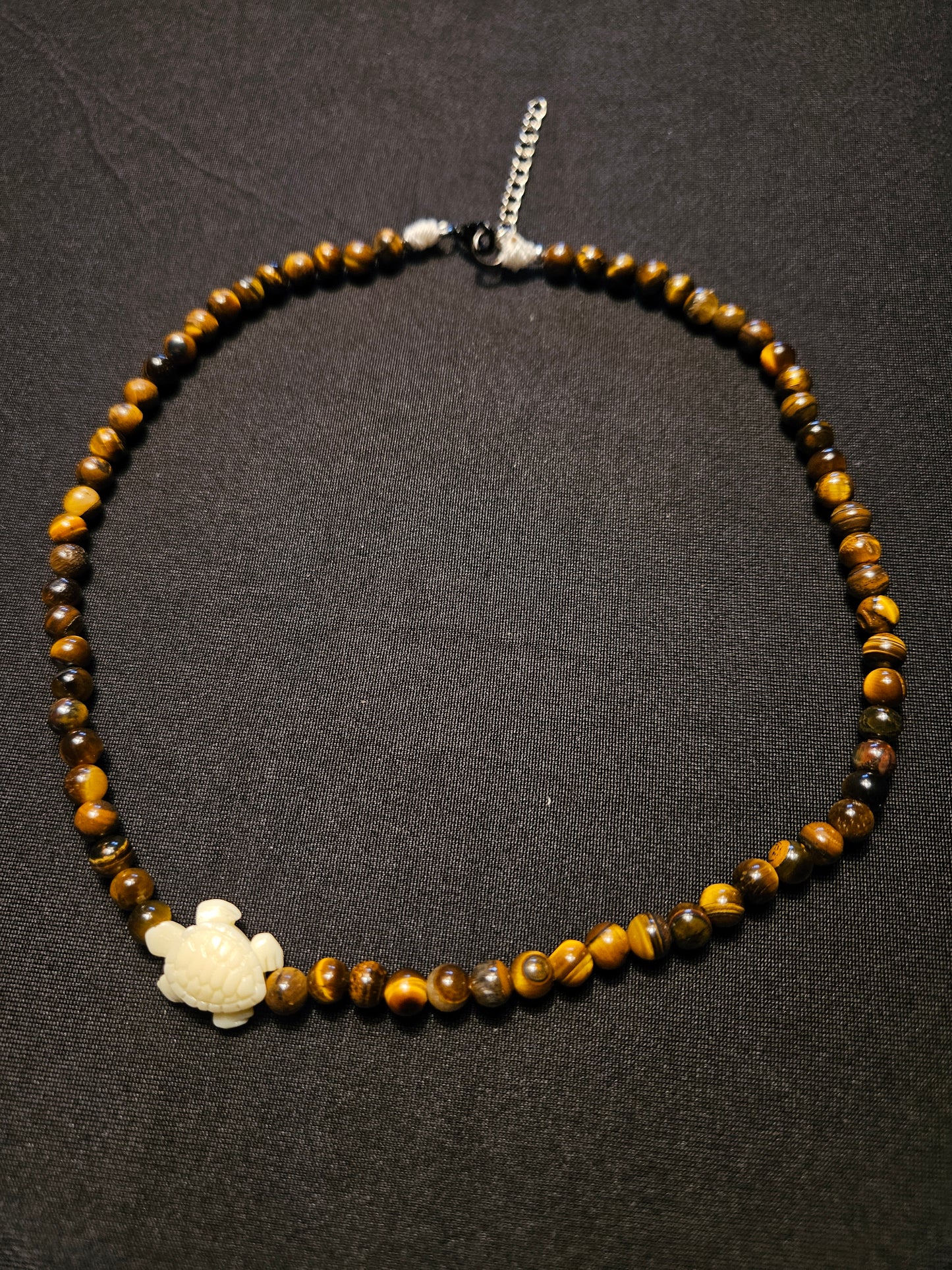 Tiger's Eye Crystal Beaded Necklace (with charm)