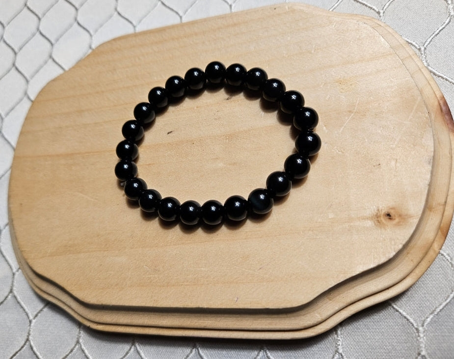 Black Obsidian Crystal Beaded Bracelet