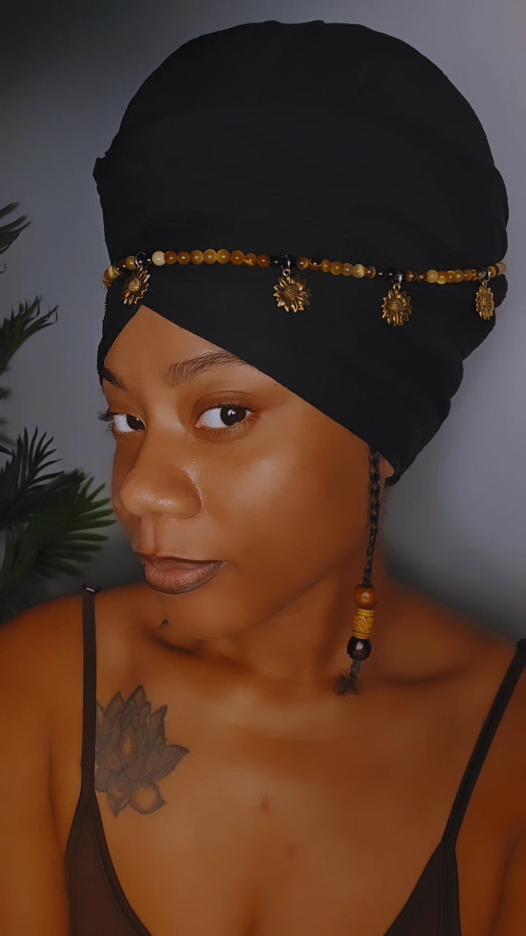 Golden Tiger's Eye Sunflower HeadWrap Jewelry