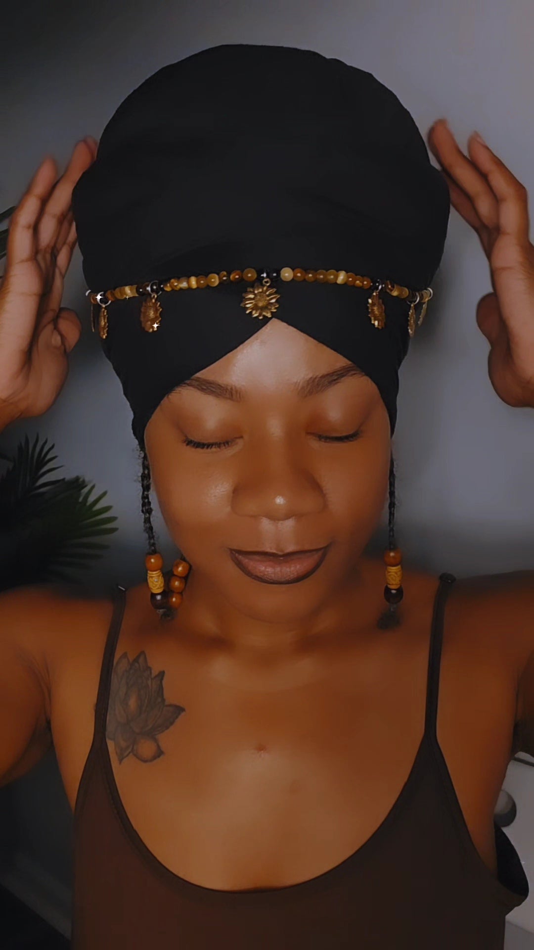 Golden Tiger's Eye Sunflower HeadWrap Jewelry