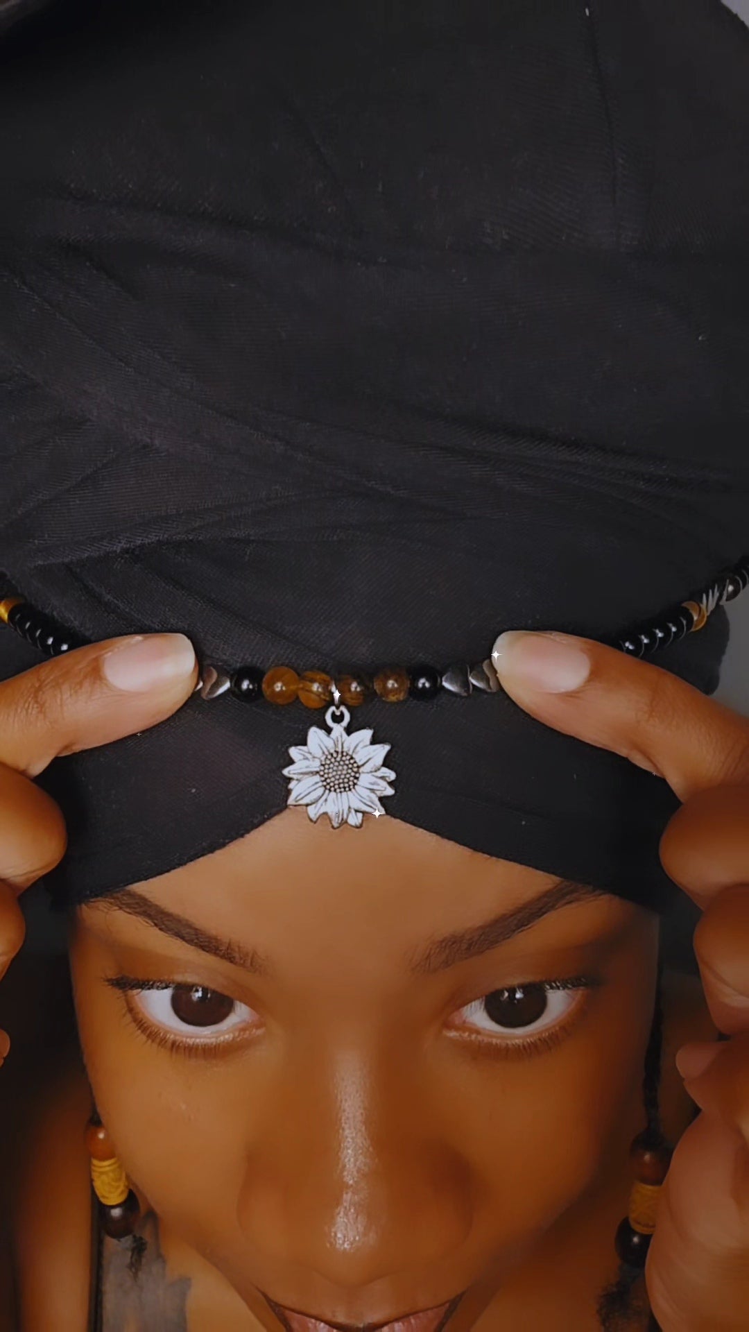 Tiger's Eye & Hematite Sunflowr Headwrap Jewelry