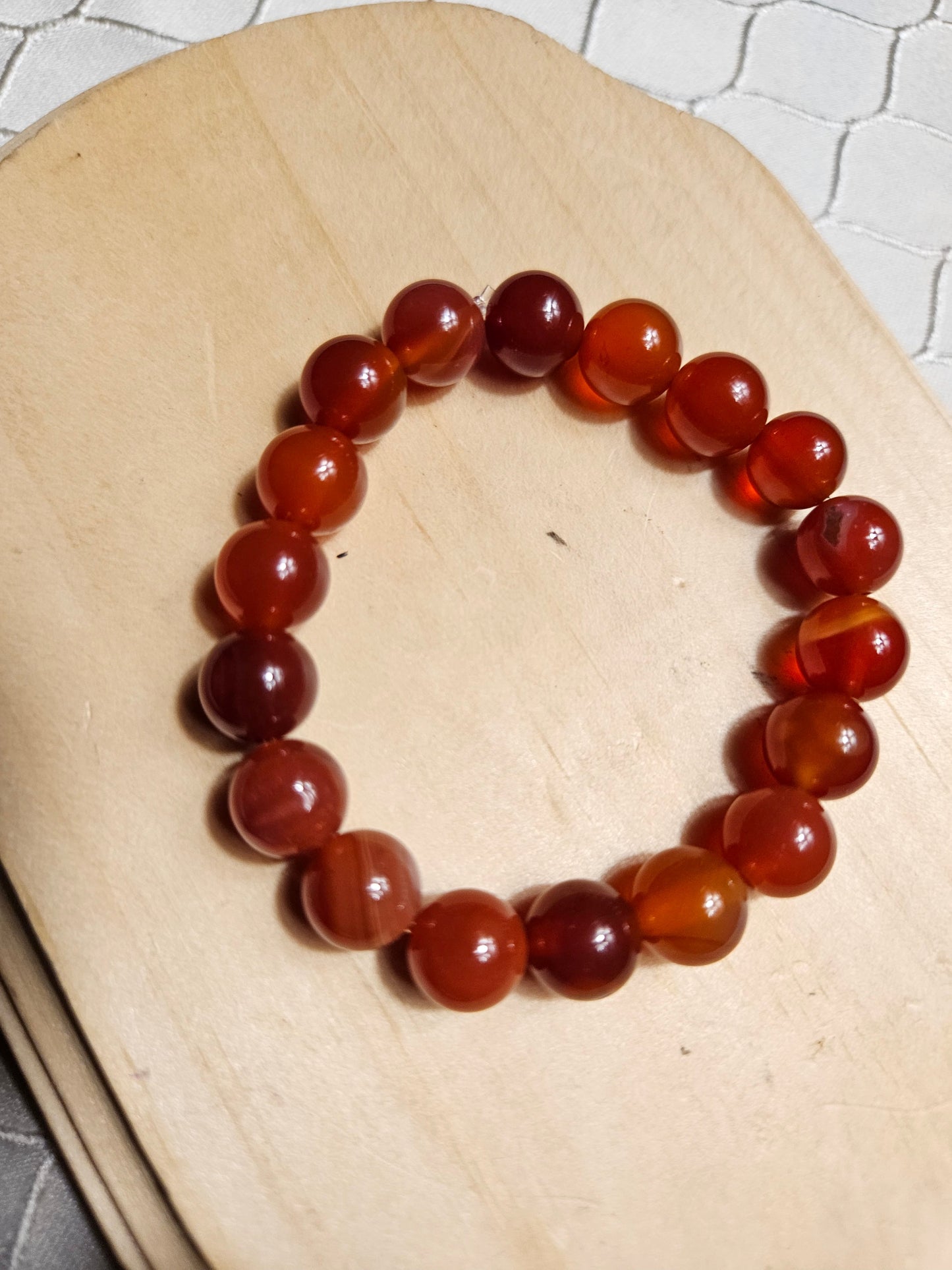 Red Onyx Beaded Bracelet