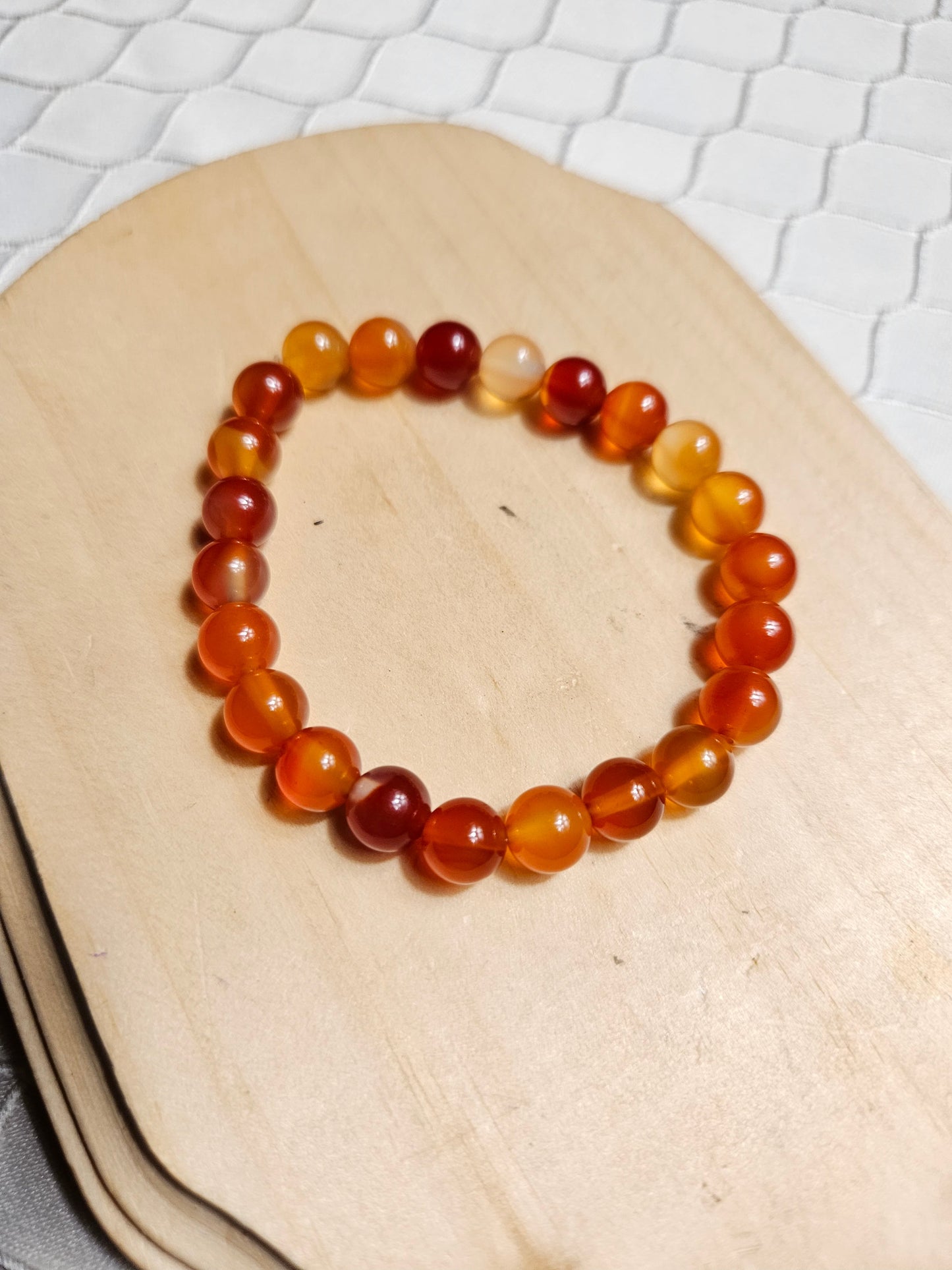 Carnelian Crystal Beaded Bracelet