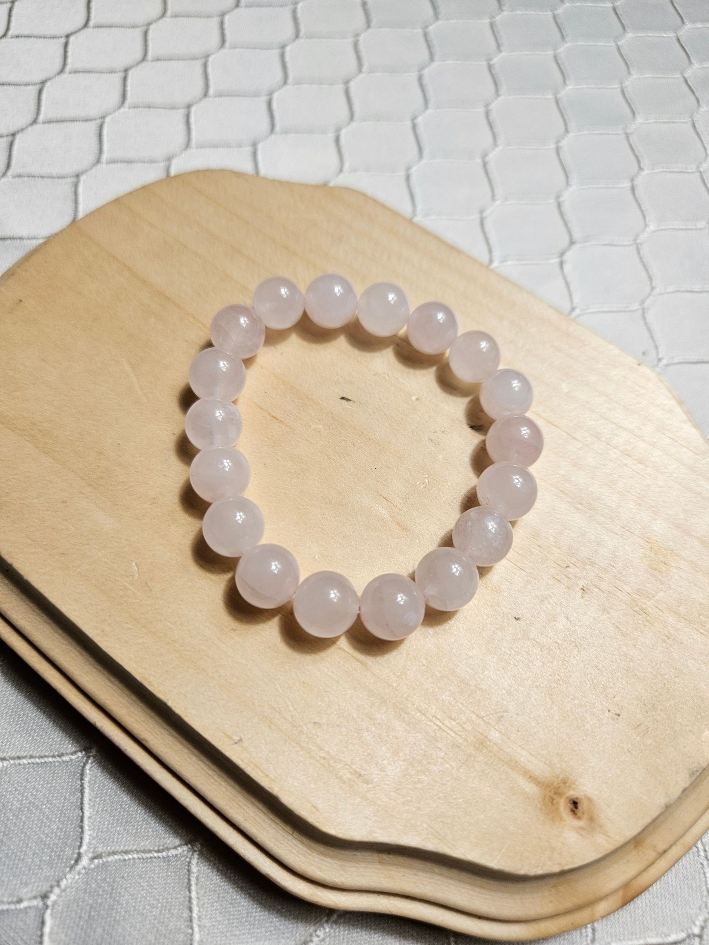 Rose Quartz Crystal Beaded Bracelet