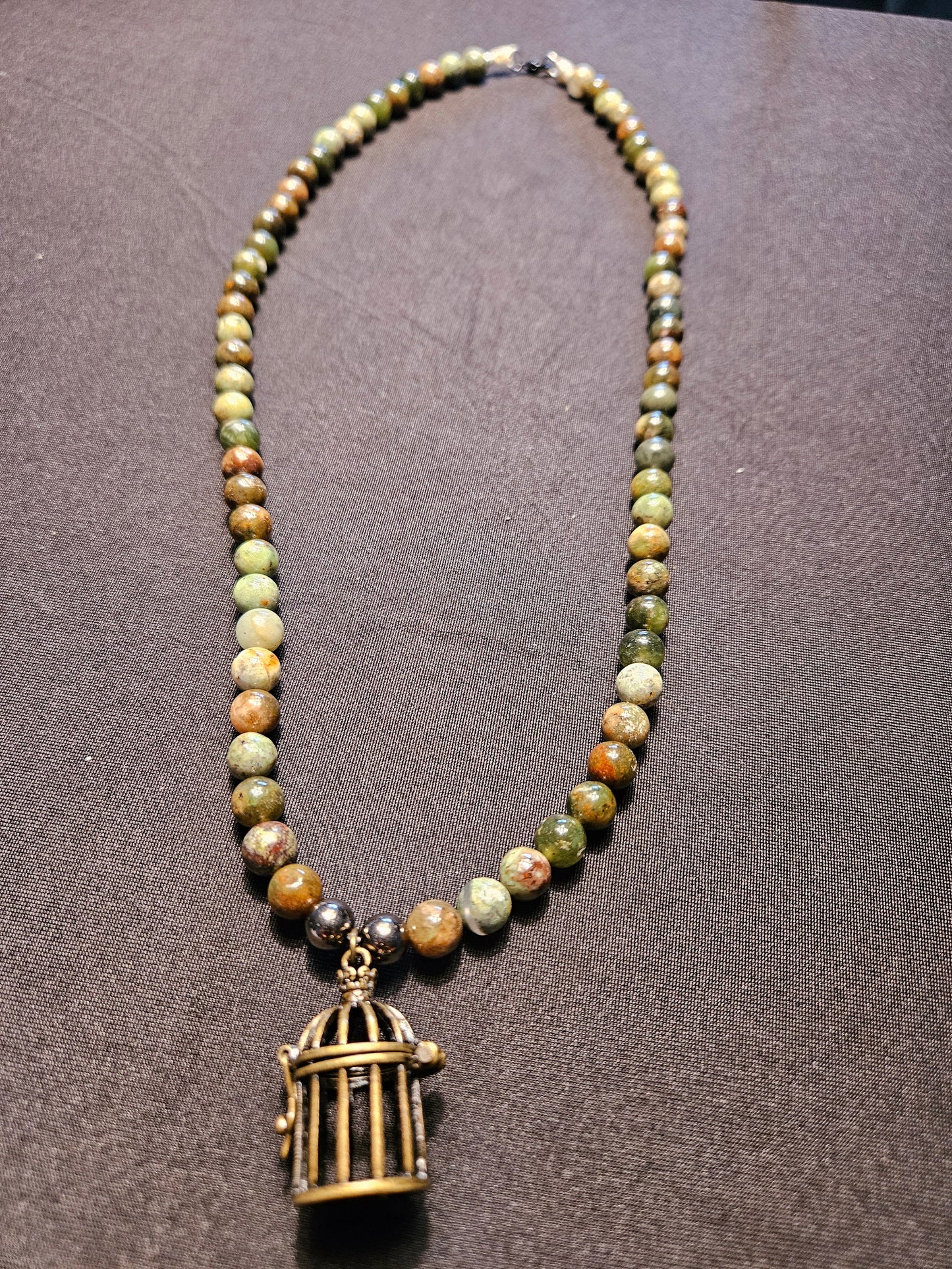 Green Opal Crystal Beaded Necklace