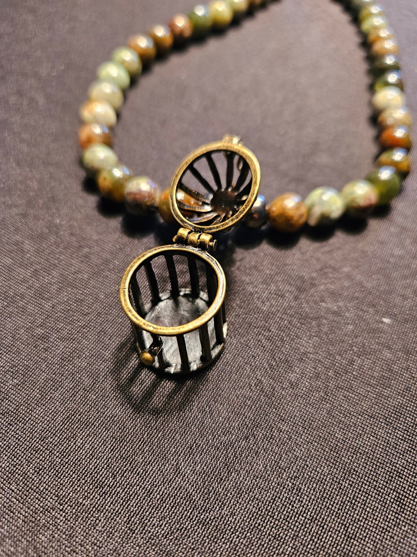 Green Opal Crystal Beaded Necklace