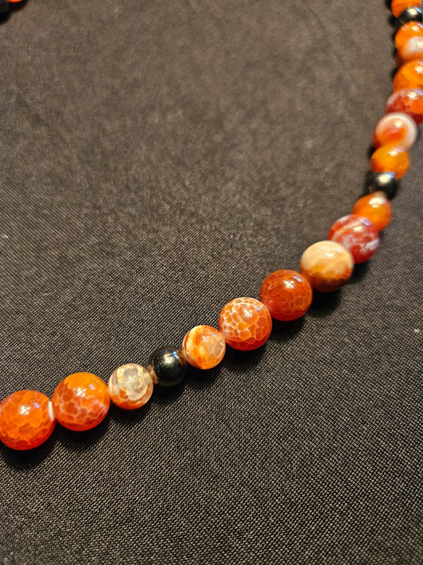 Fire Agate Crystal Beaded Necklace
