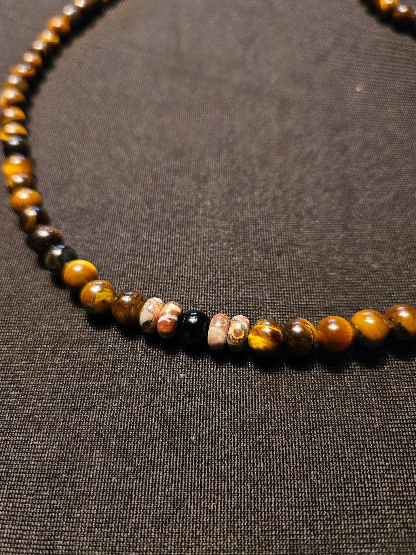 Tiger's Eye Crystal Beaded Necklace (with charm)