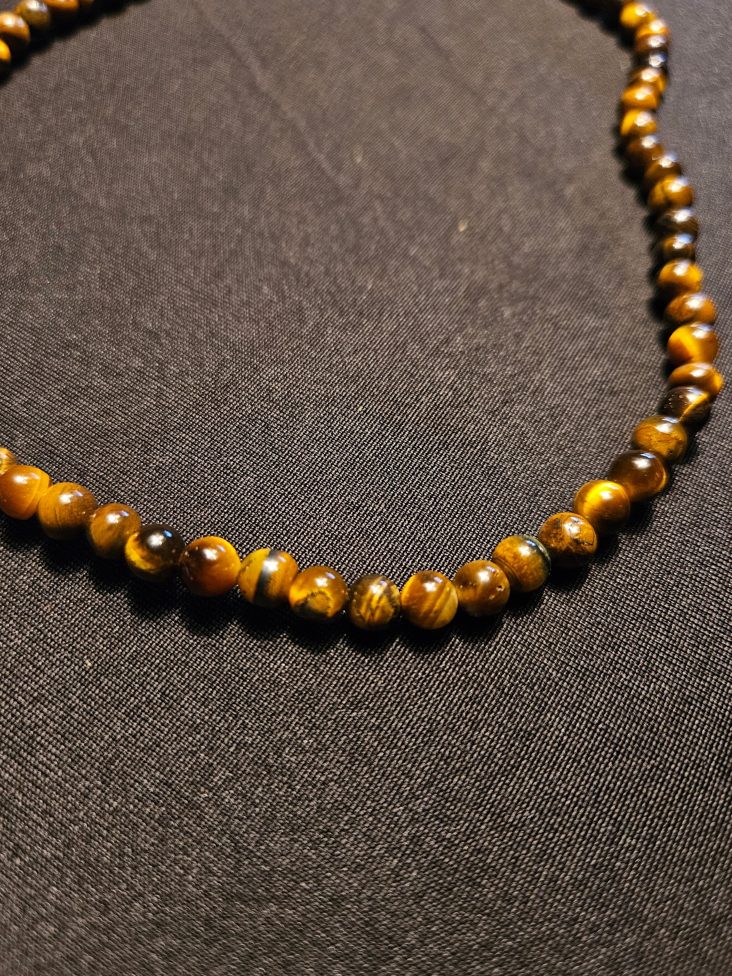 Tiger's Eye Crystal Beaded Necklace (with charm)