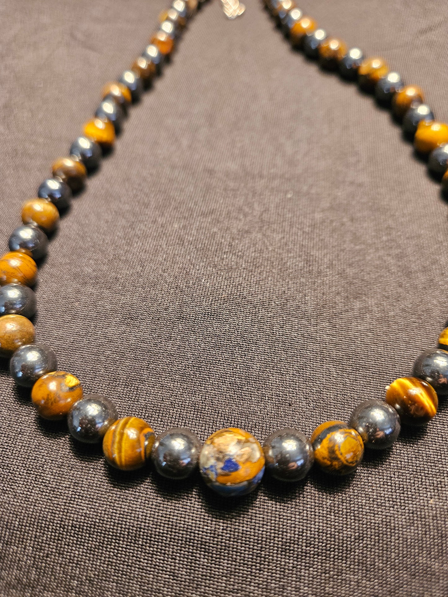 Tiger's Eye & Hematite Beaded Necklace