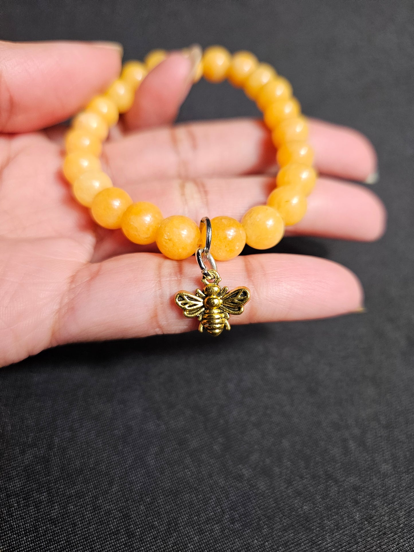 Yellow Topaz Honey Bee Bracelet