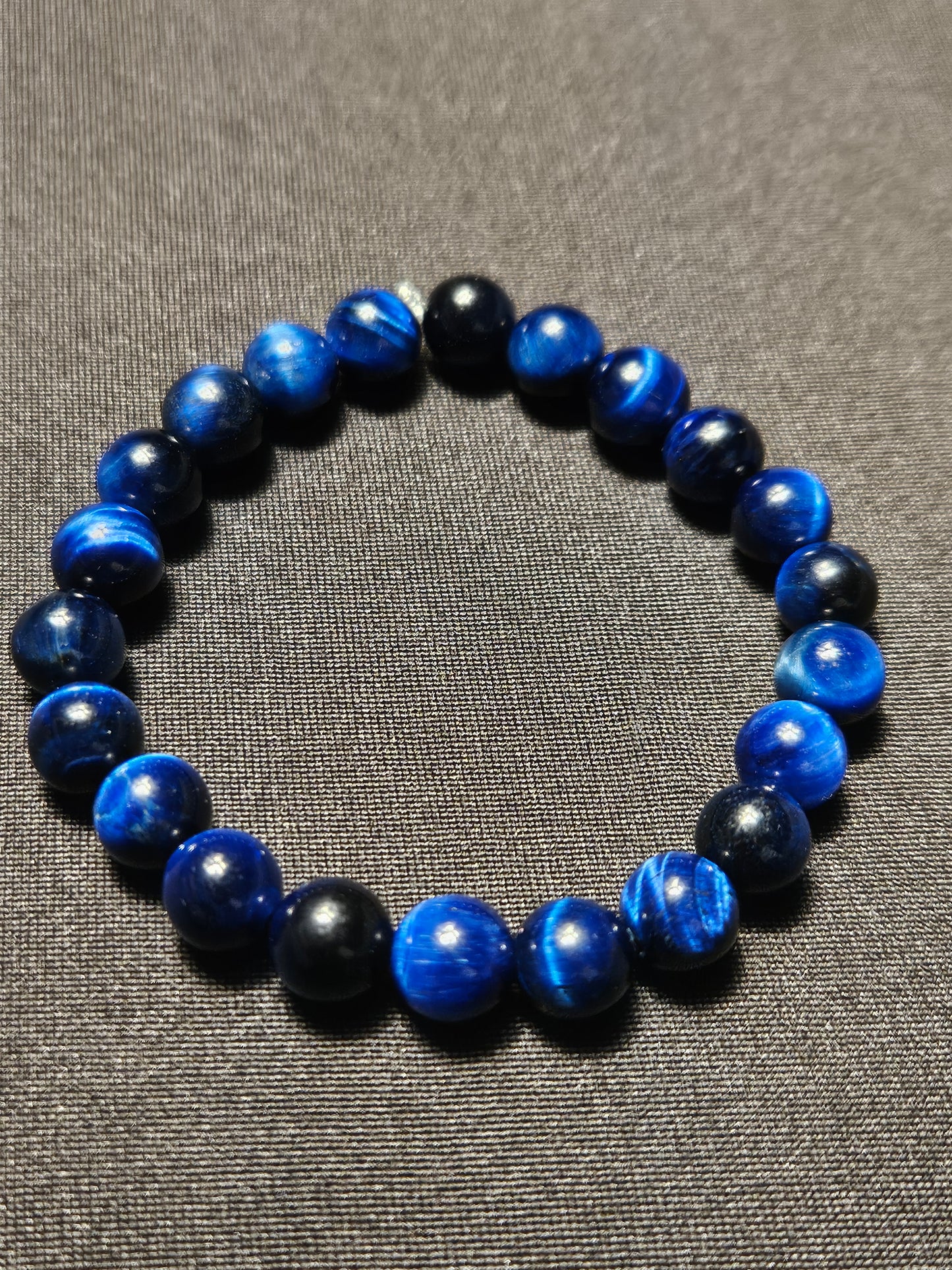 Blue Tiger's Eye Crystal Beaded Bracelet
