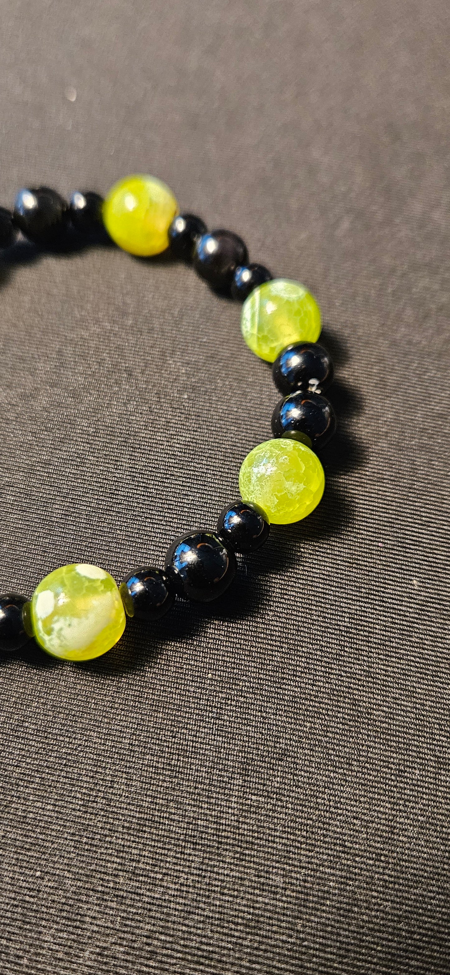 Green Fire Agate & Obsidian