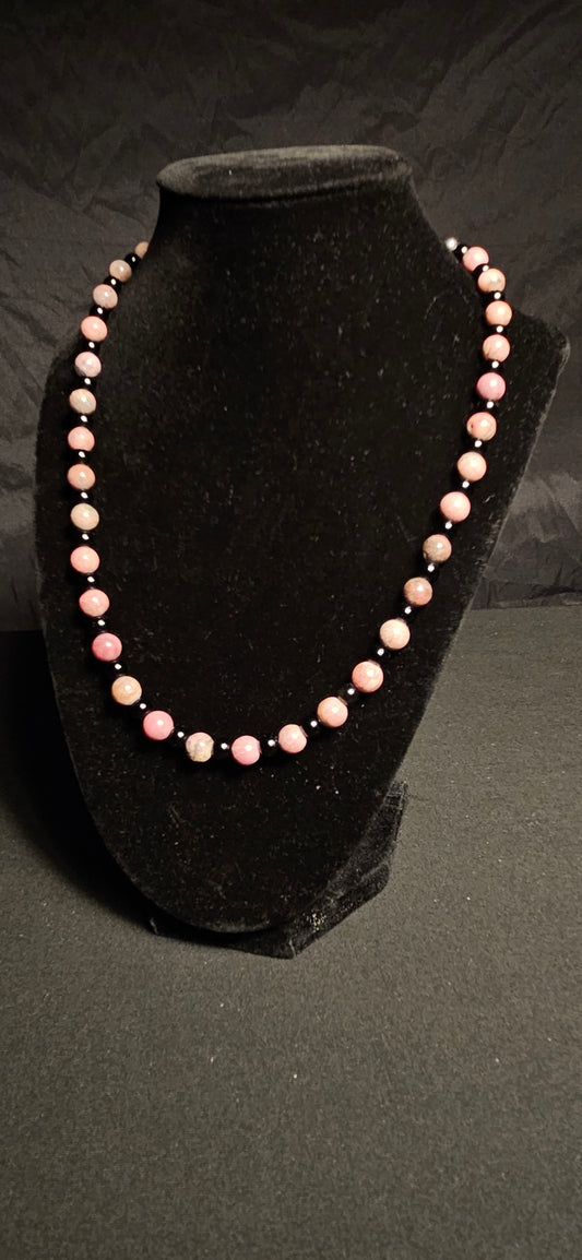 Rhodonite & Black Obsidian Necklace