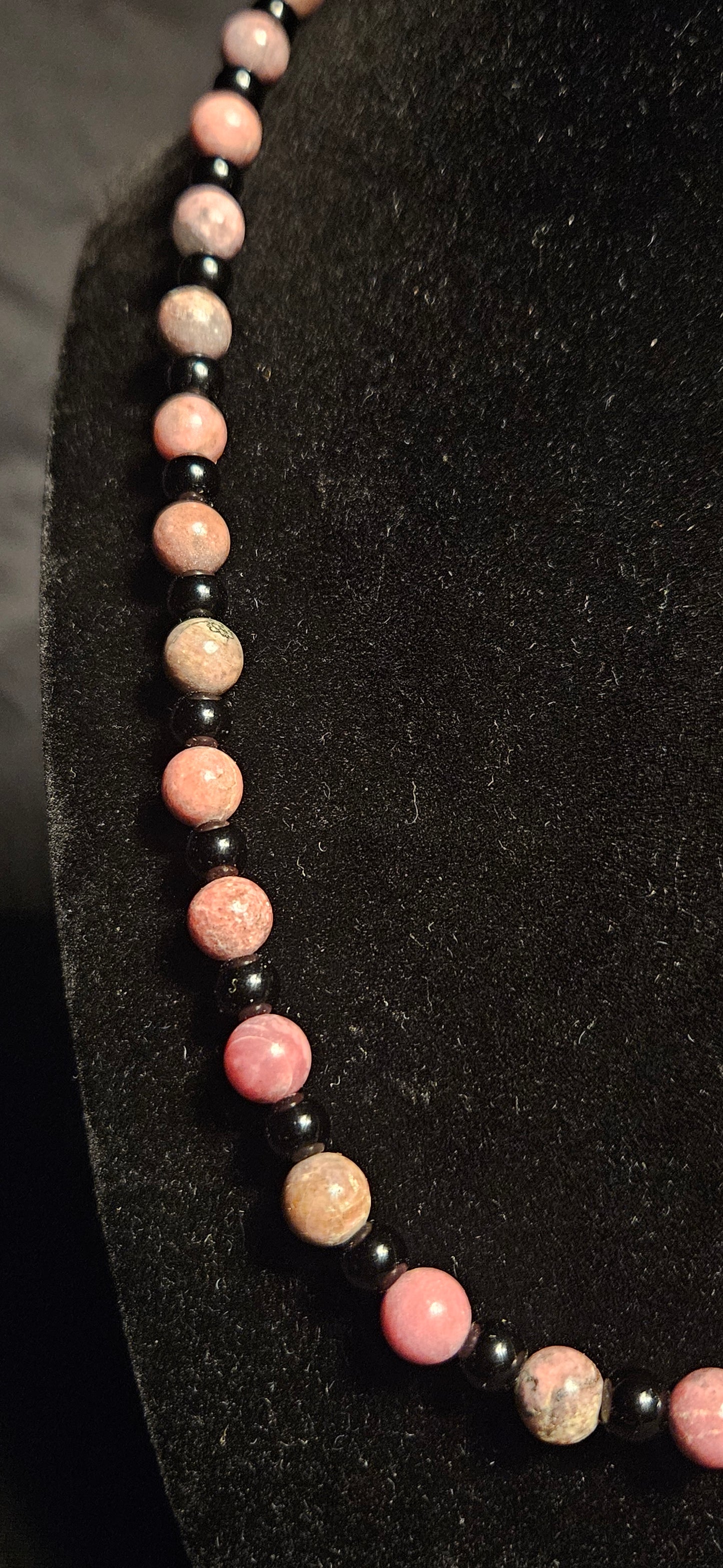 Rhodonite & Black Obsidian Necklace