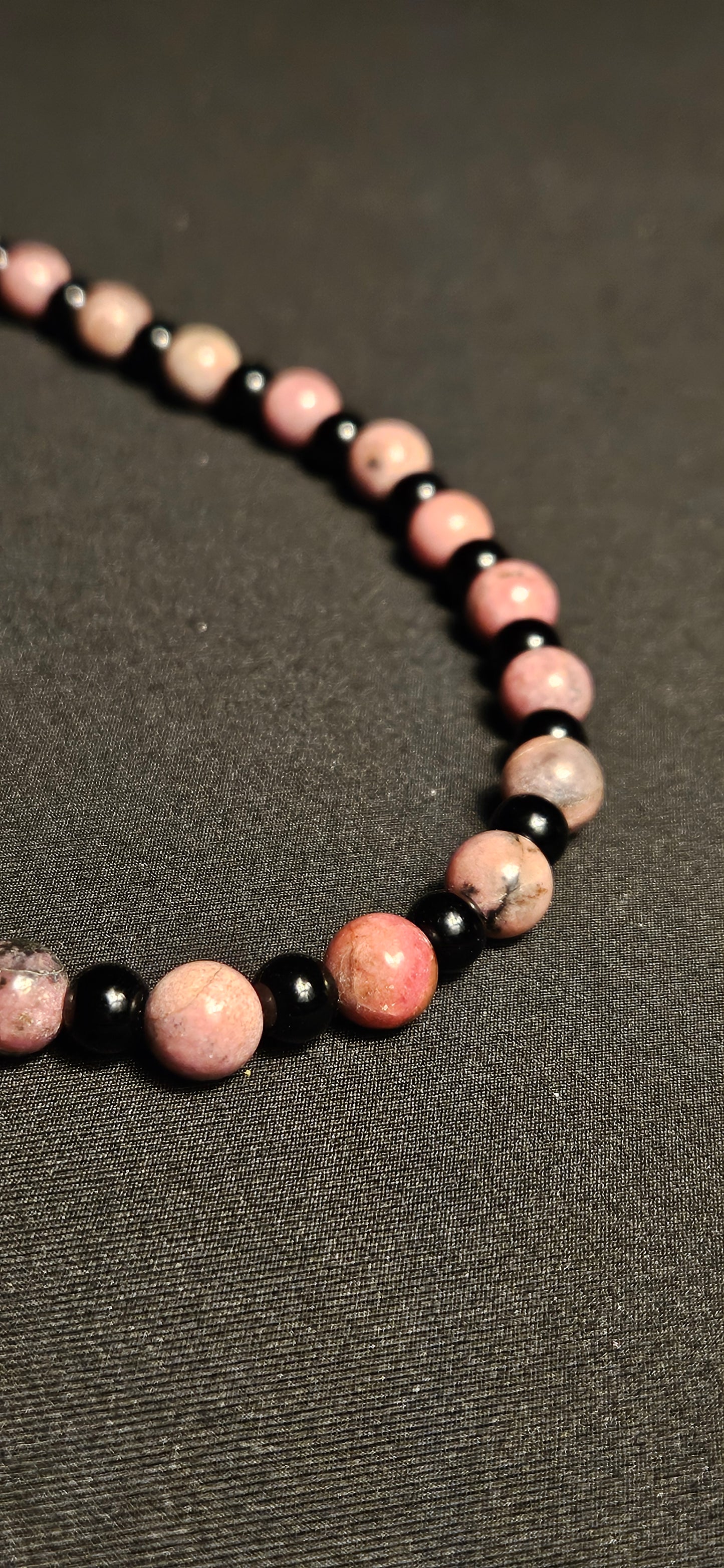 Rhodonite & Black Obsidian Necklace