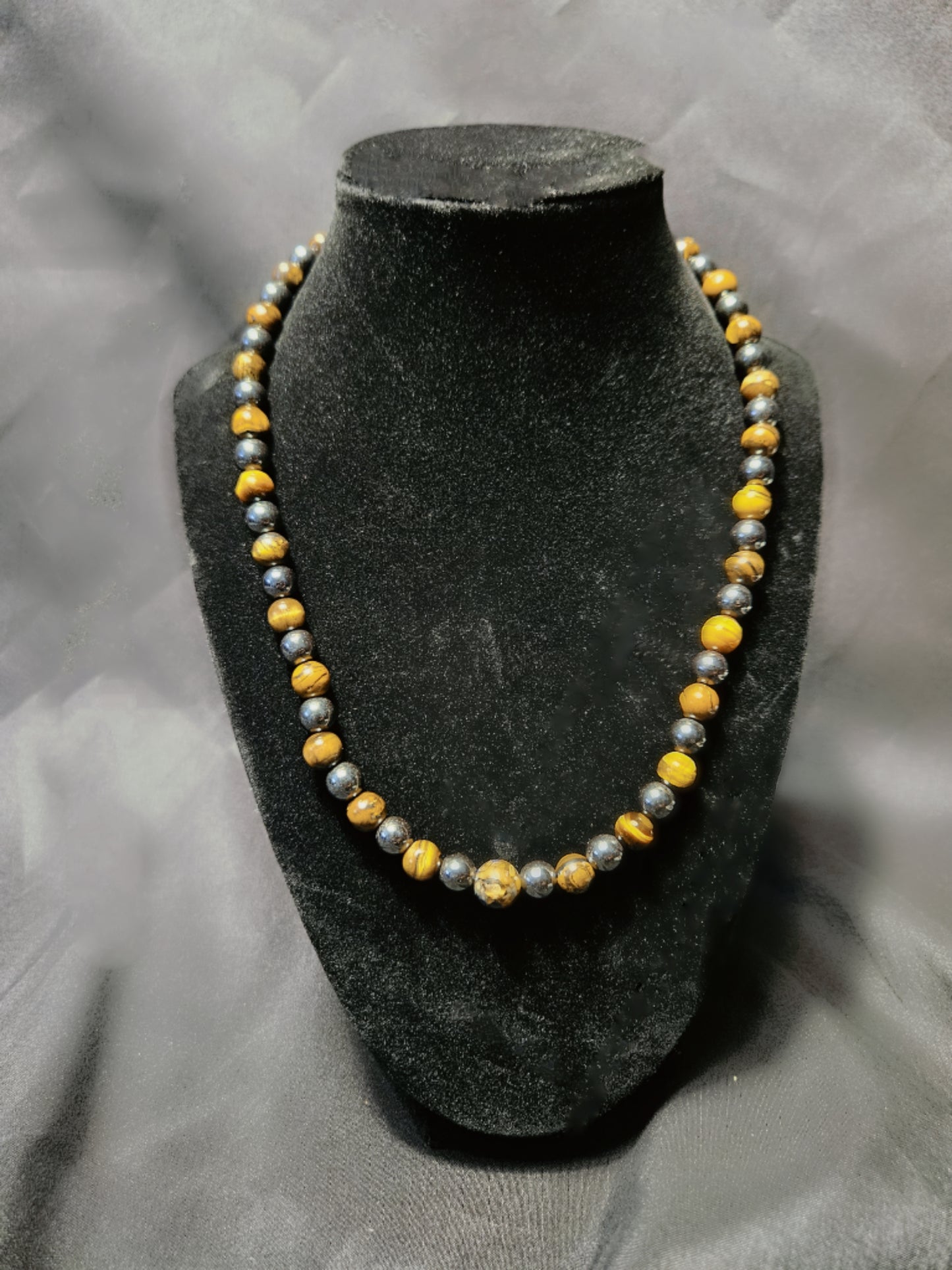 Tiger's Eye & Hematite Beaded Necklace