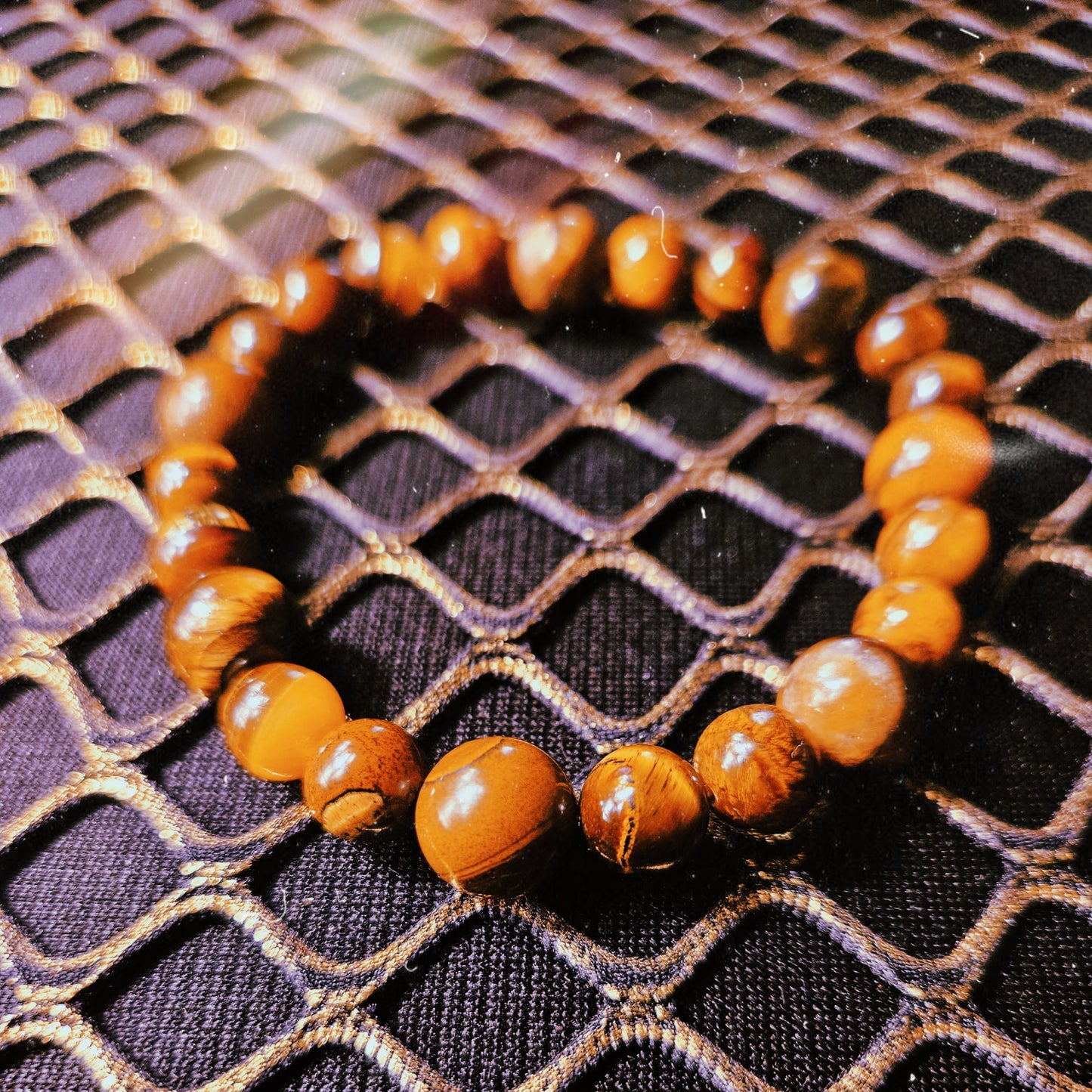 Tiger's Eye Crystal Beaded Bracelet