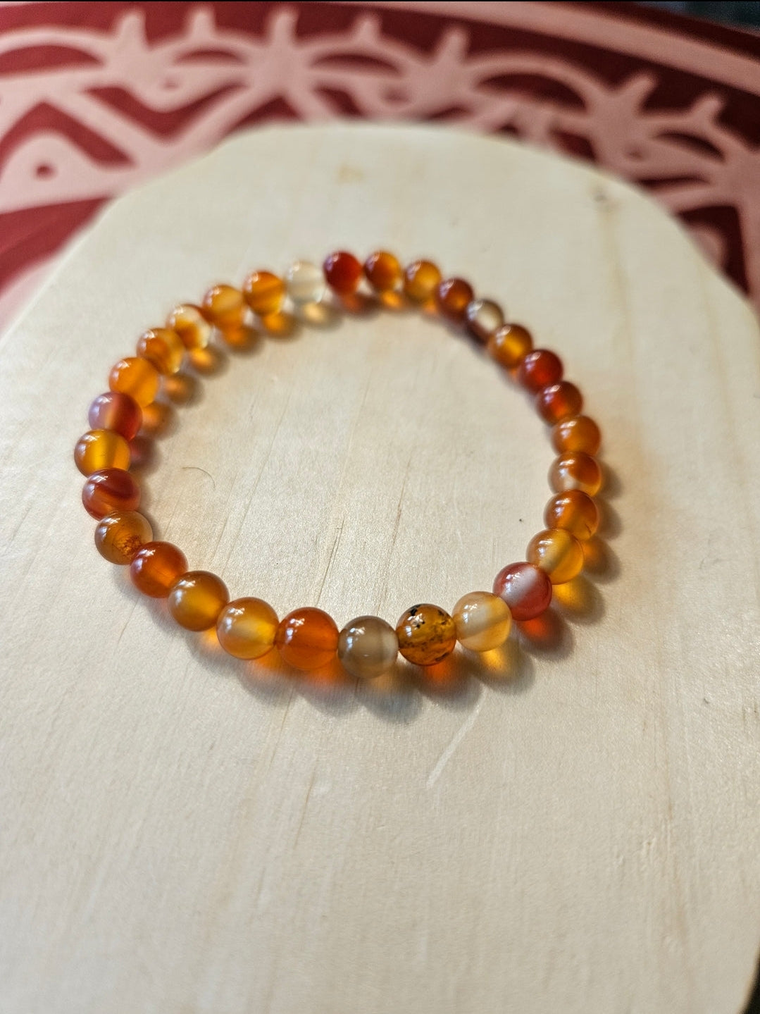 Carnelian Crystal Beaded Bracelet