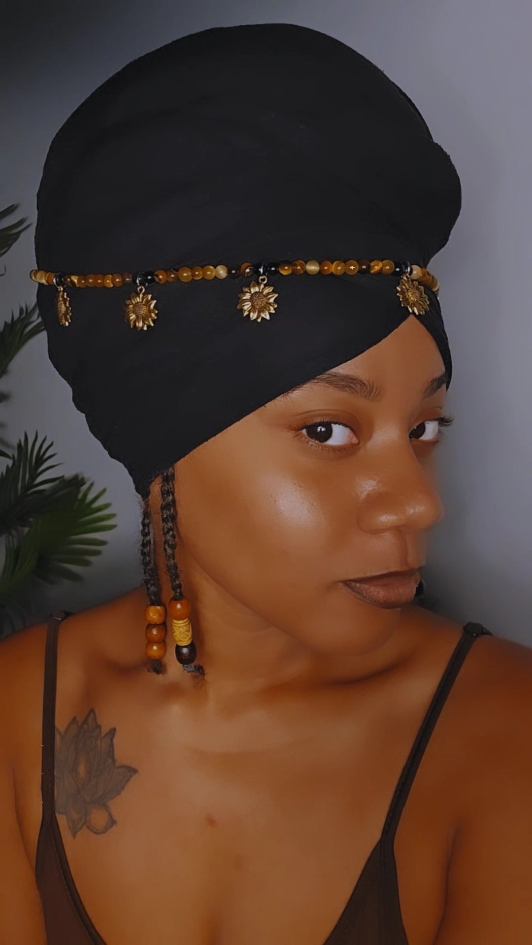 Golden Tiger's Eye Sunflower HeadWrap Jewelry