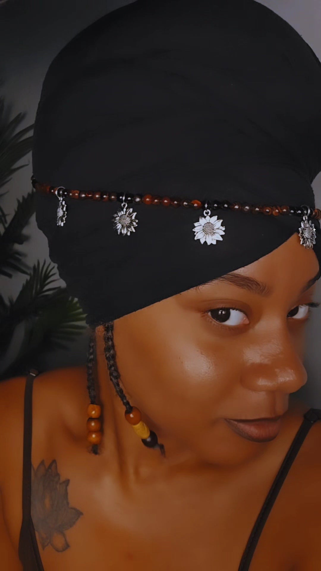 Red Tiger's Eye Sunflower HeadWrap Jewelry